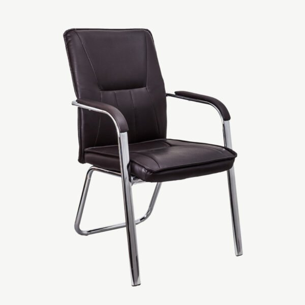 Leatherette Office Chair – Ergonomic & Chrome Finish