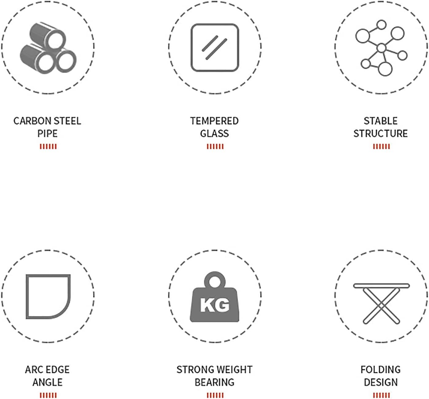 Foldable Glass Top Garden Side Table – Black Metal Frame - Image 13