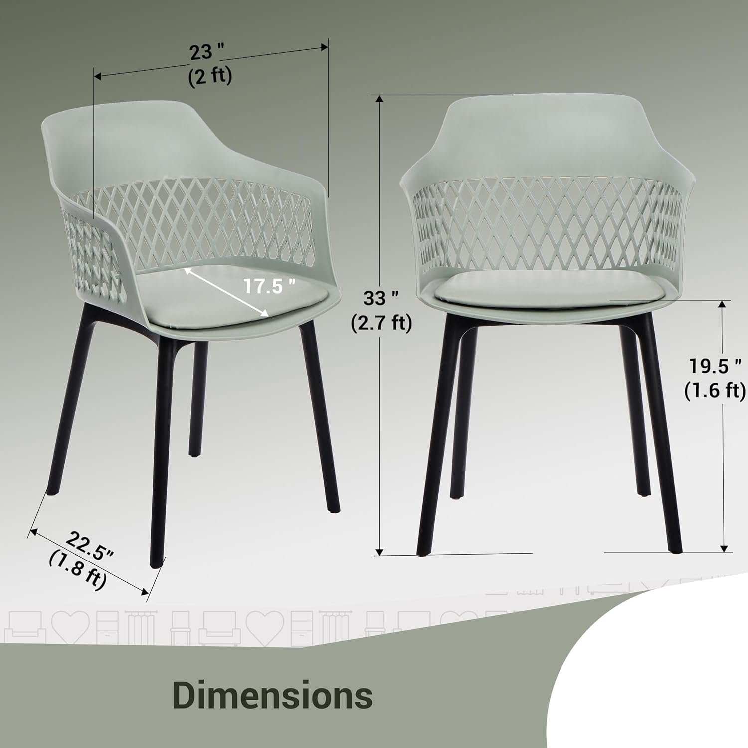 Modern Polypropylene Armchair – Weather-Resistant Indoor & Outdoor Dining Chair - Image 3