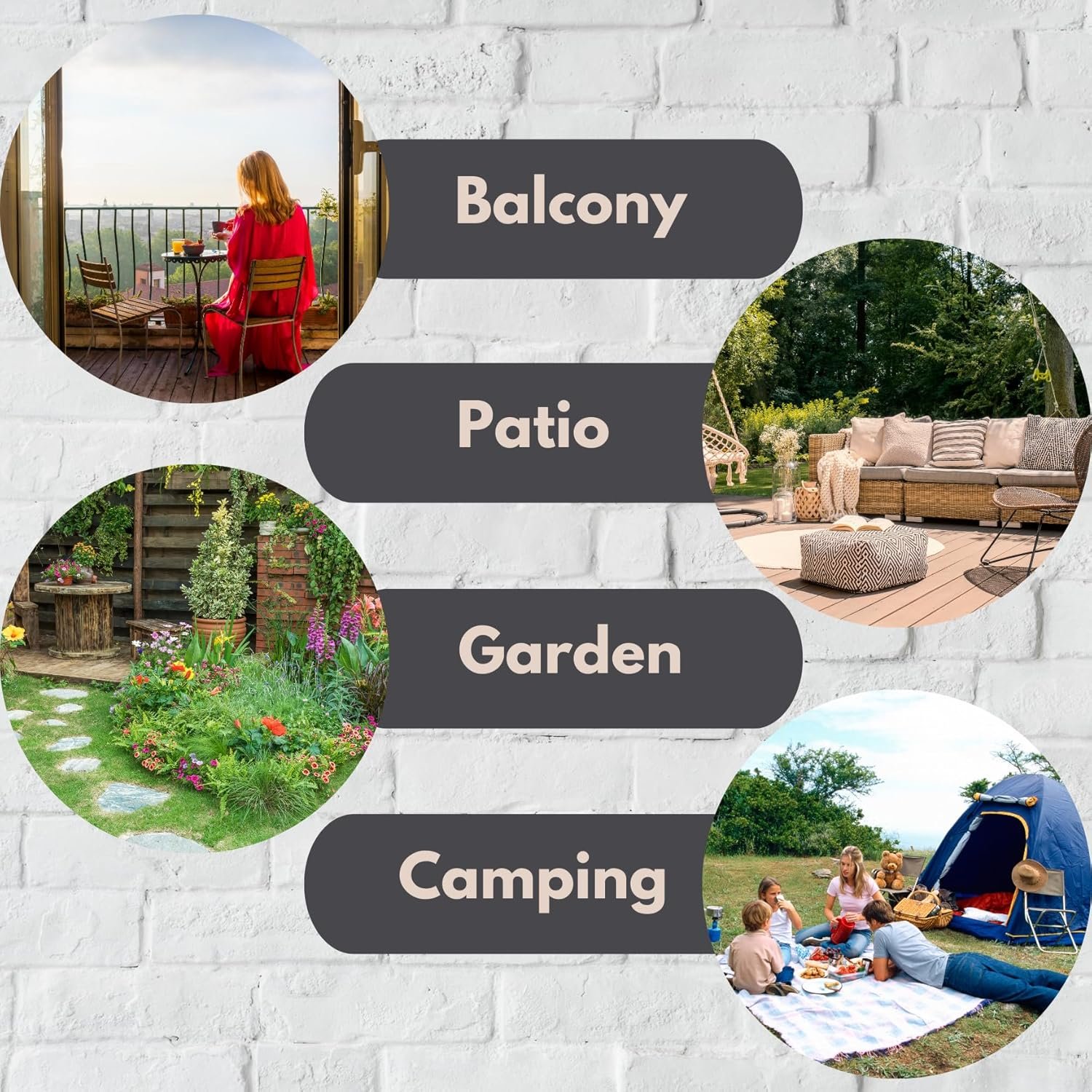 Foldable Glass Top Garden Side Table – Black Metal Frame - Image 10