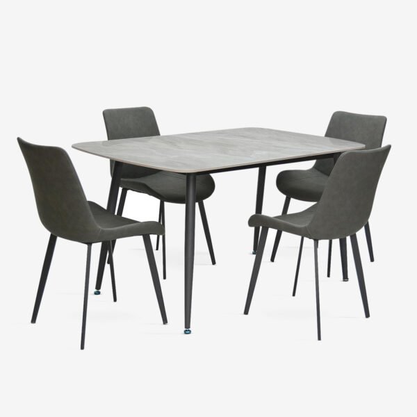 Home Furniture Grey Marble Dining Table Set