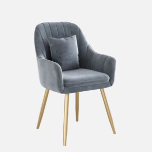 Tulip Luxe Velvet & Metal Lounge Chair