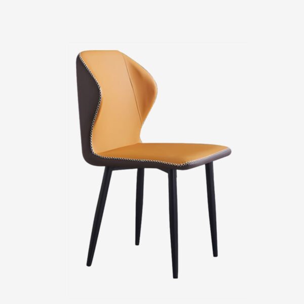 Modern Upholstered PU Leather Dining Chair with Metal Legs