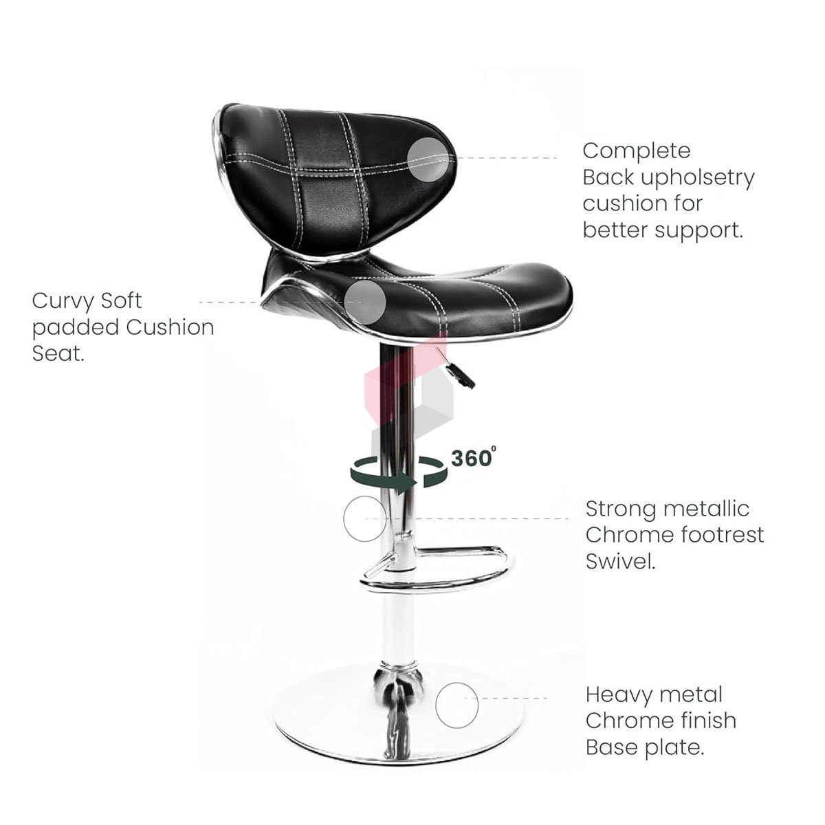 Tulip Industrial Luxe Bar Chair - Image 4