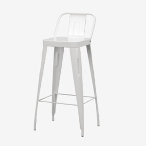 Iron Bar Stool | 44D x 36W x 99H cms | White
