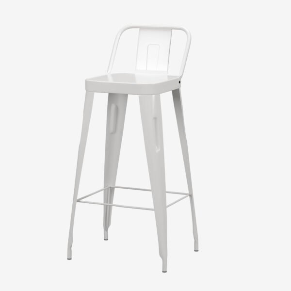 Iron Bar Stool | 44D x 36W x 99H cms | White