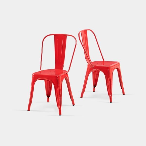 SOVA UrbanStack Pro – Red Metal Indoor/Outdoor Stackable Chair