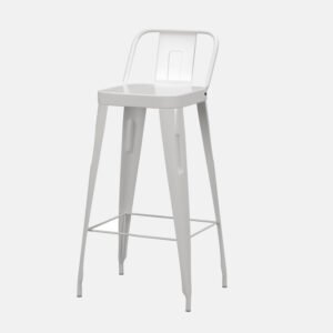 Iron Bar Stool | 44D x 36W x 99H cms | White