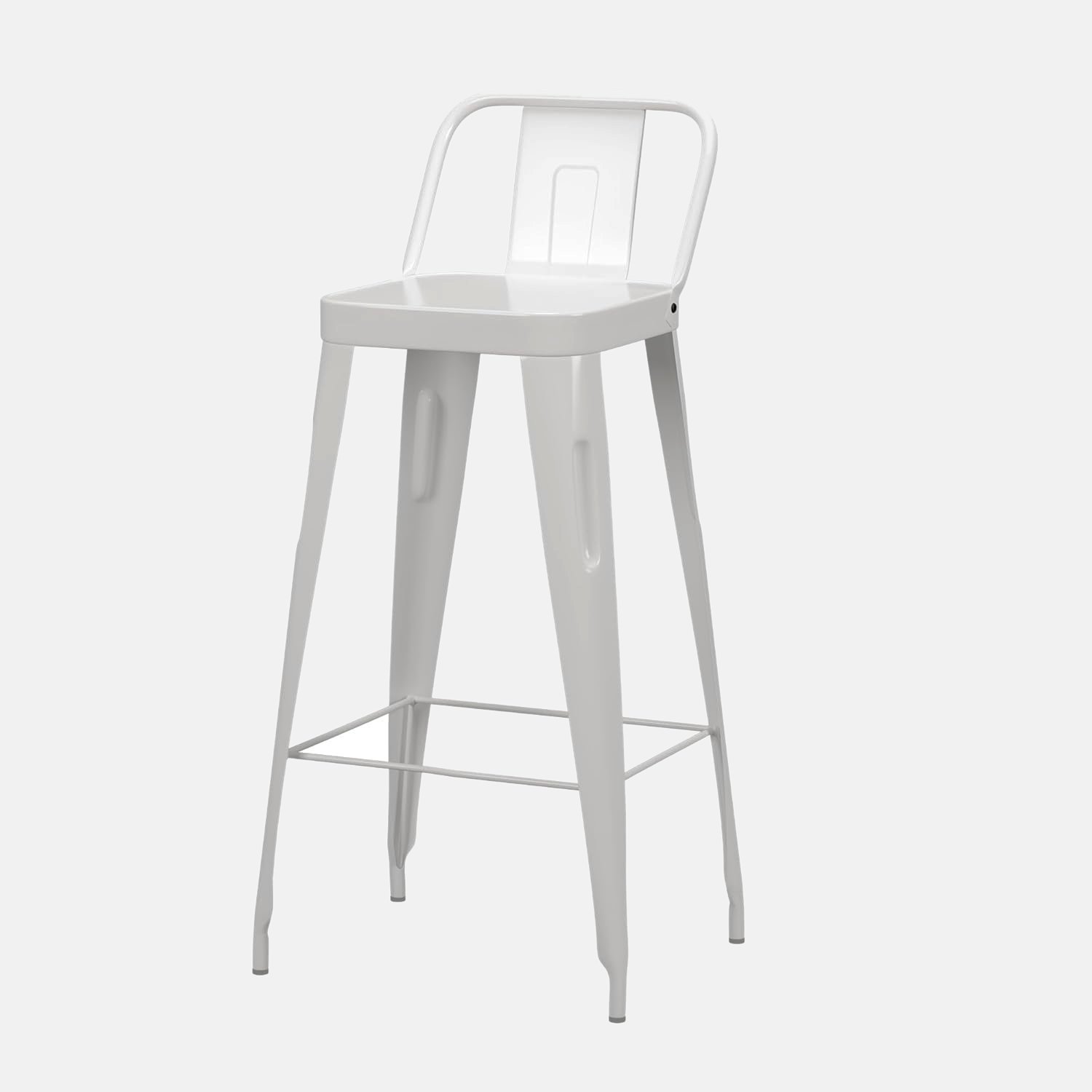 Iron Bar Stool | 44D x 36W x 99H cms | White - Image 13