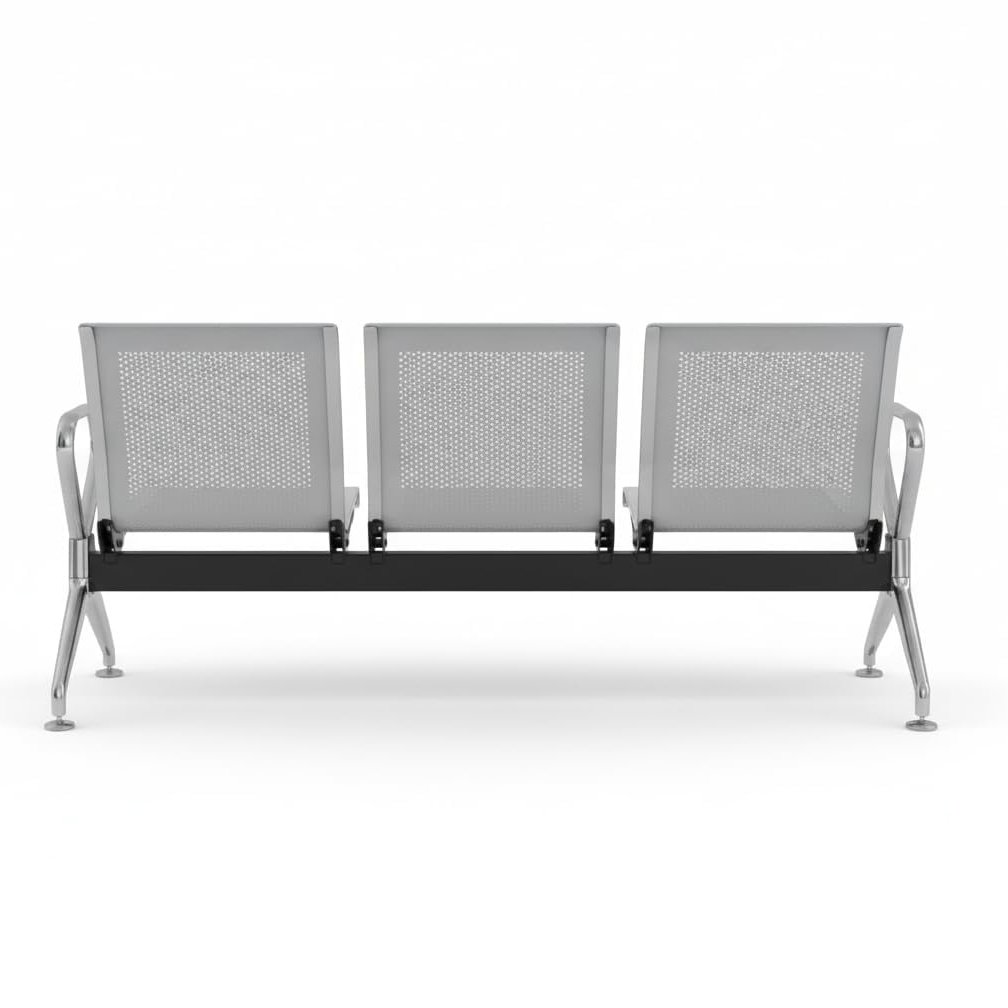 Tulip Seating PrimeLine 3-Seater Metal Waiting Chair with Chrome Legs - Image 11