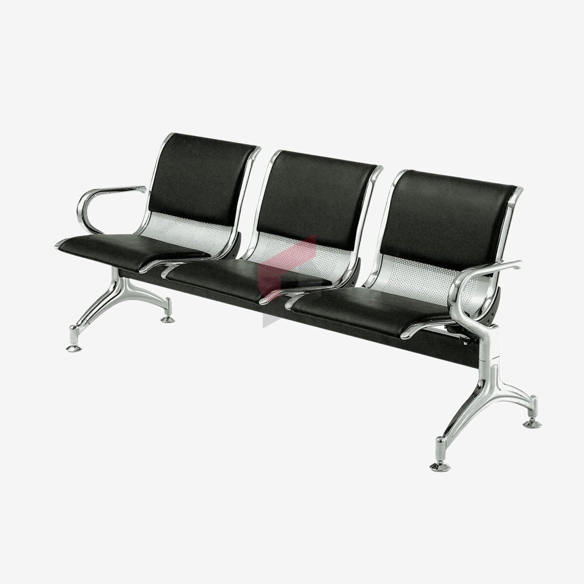 AeroSteel 3-Seater Metal Airport Waiting Chair – Chrome Finish